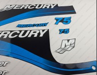 Mercury 75HP EFI Saltwater Outboard Decal Kit BLUE